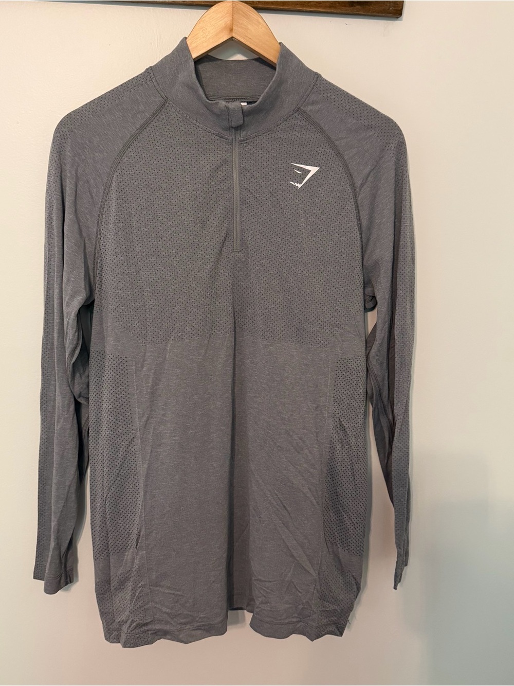 Gymshark Seamless 1/4 Zip Long Sleeve Top – Size L – Gray
